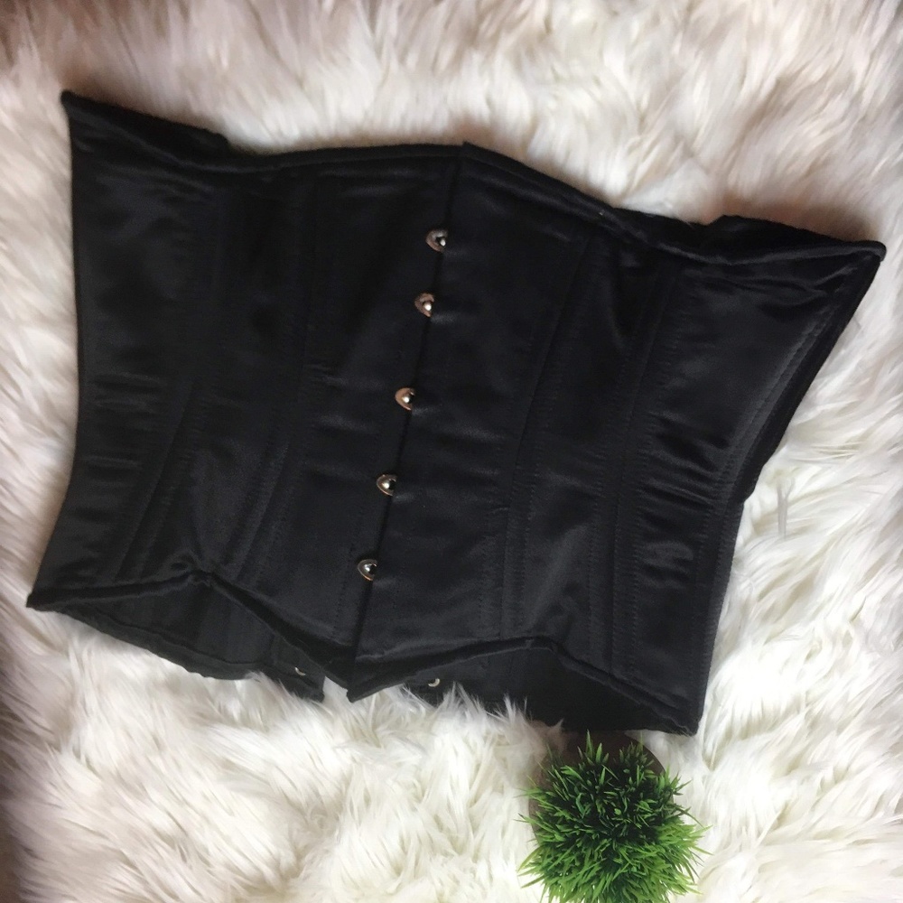 Black Satin Waist Training Corset size 30